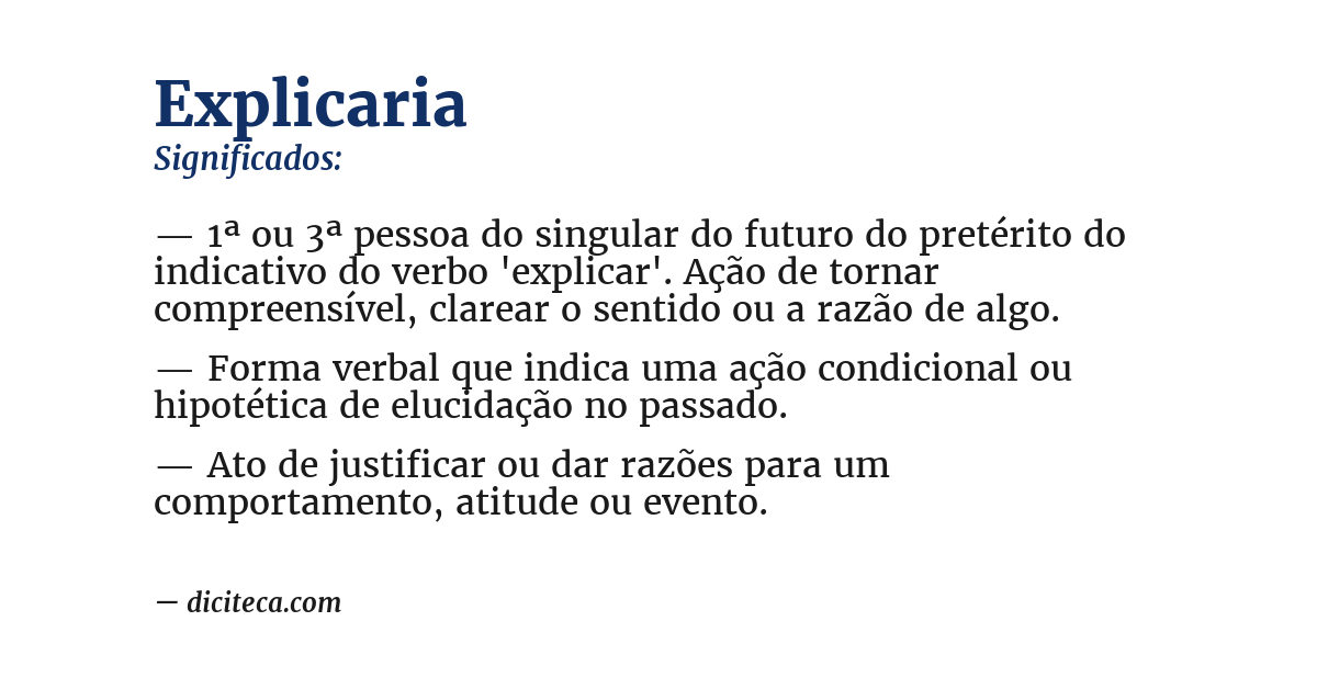 Significado de explicaria