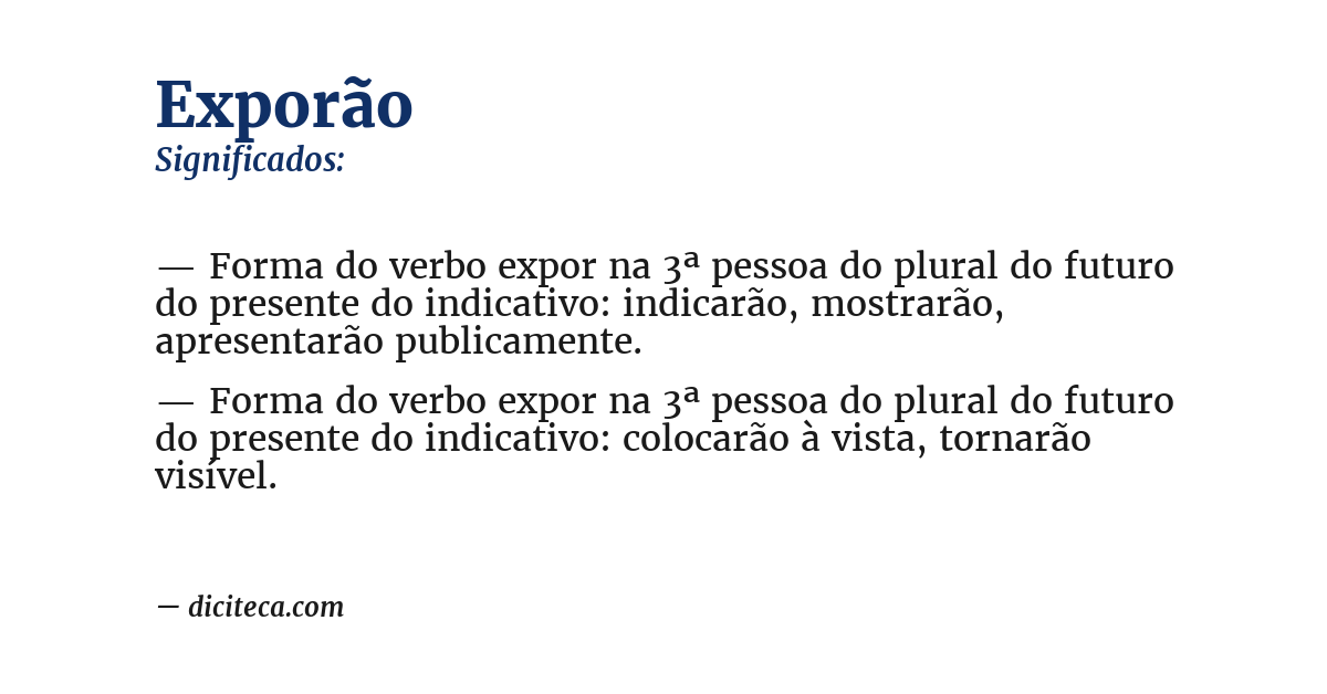Significado de exporão