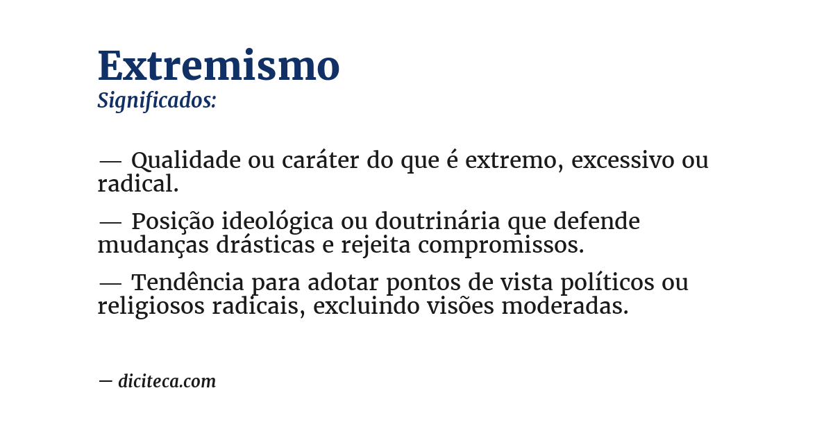 Significado de extremismo