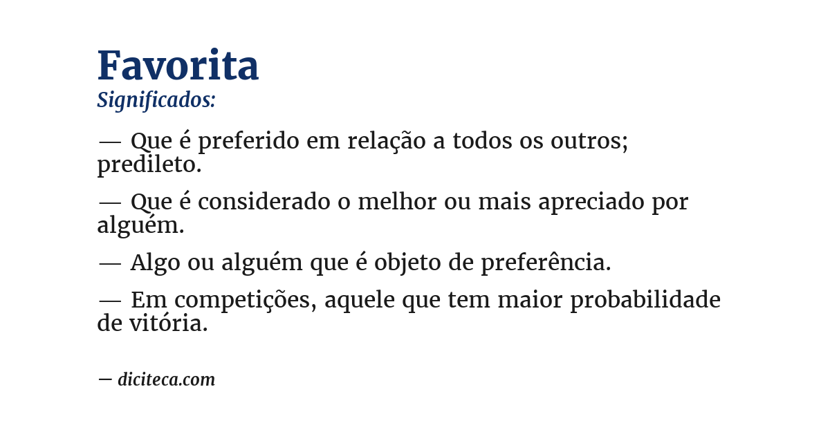 Significado de favorita