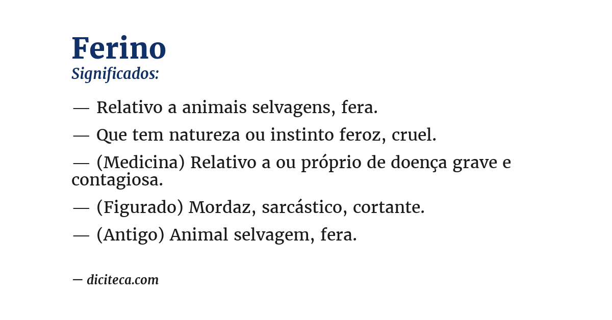 Significado de ferino