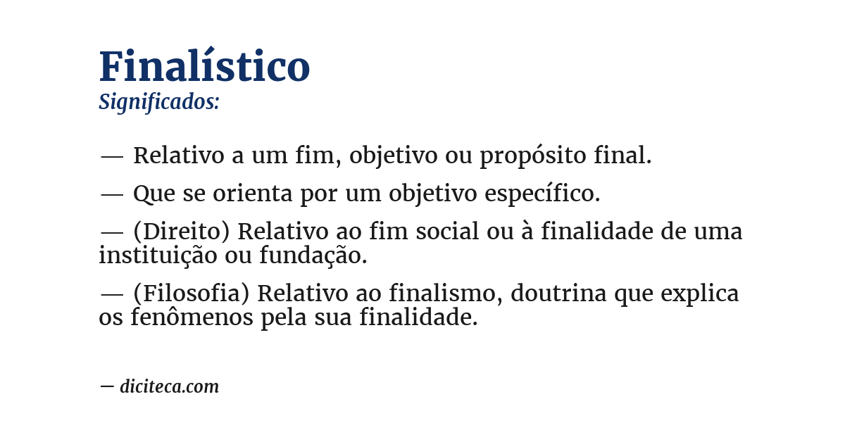 Significado de finalístico