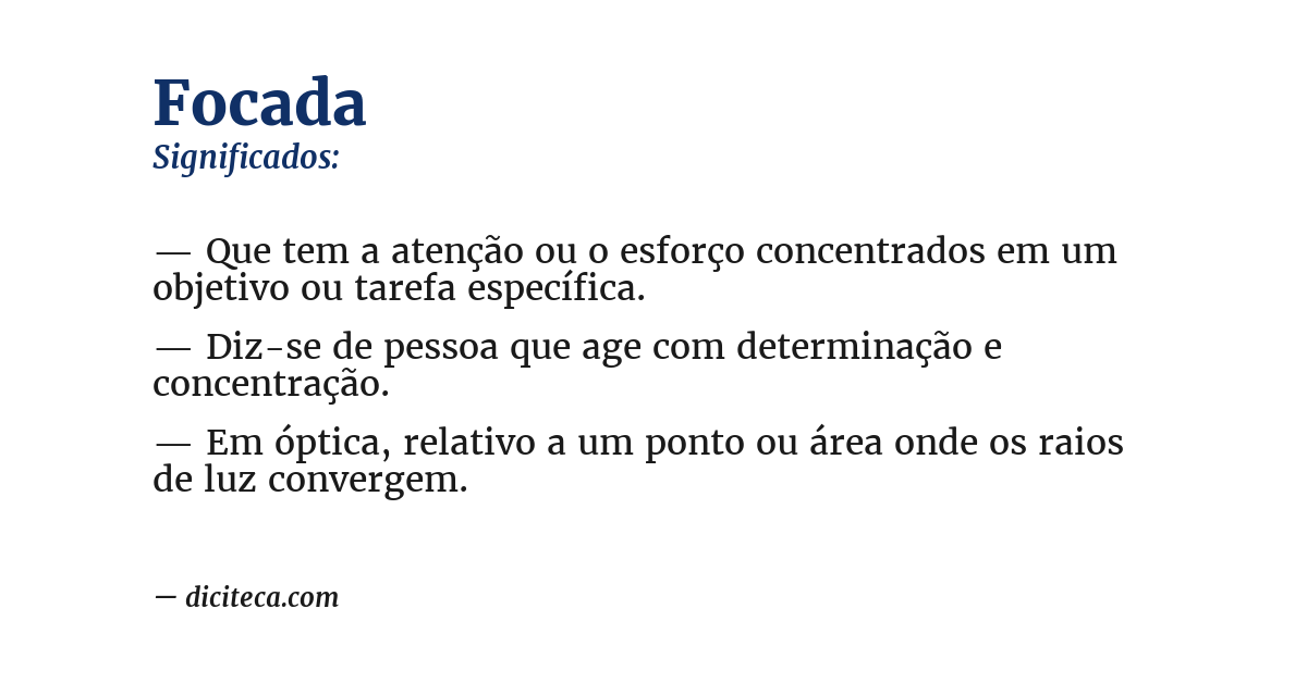 Significado de focada