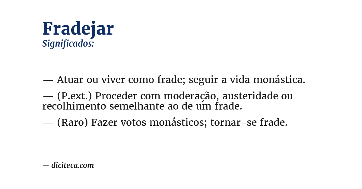 Significado de fradejar