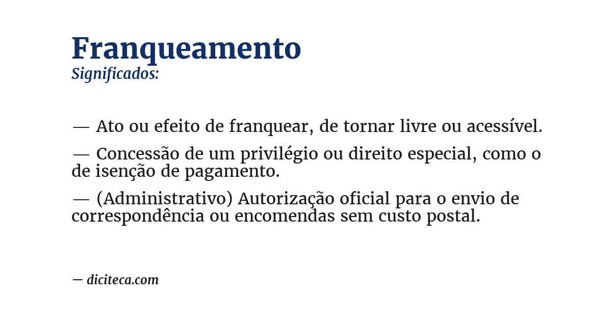 Significado de franqueamento