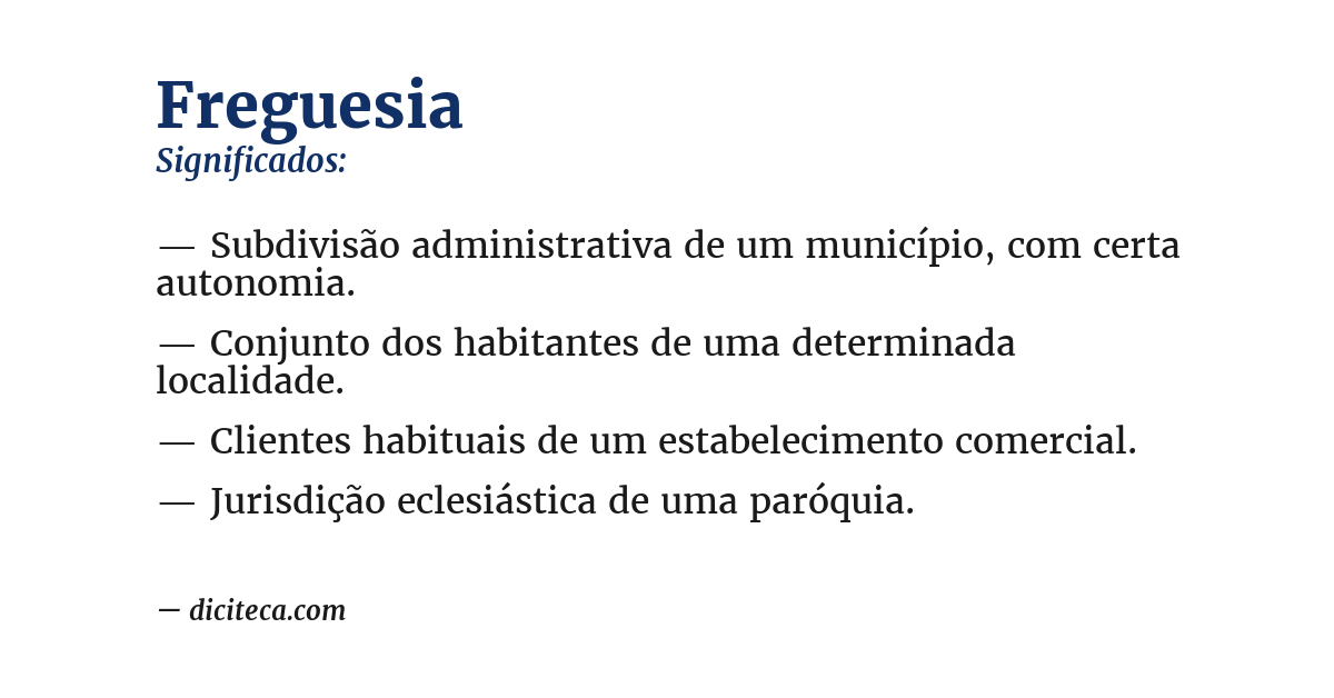 Significado de freguesia