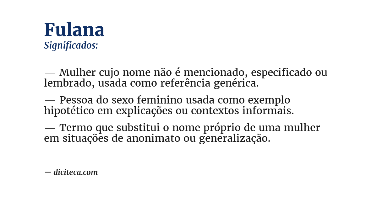 Significado de fulana