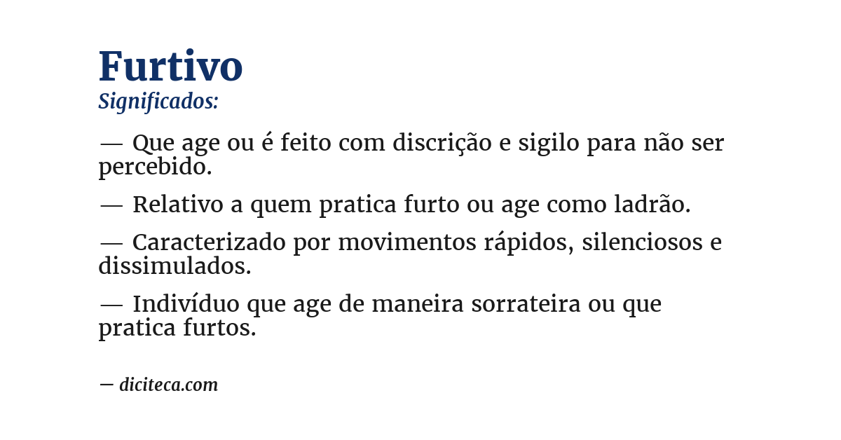 Significado de furtivo