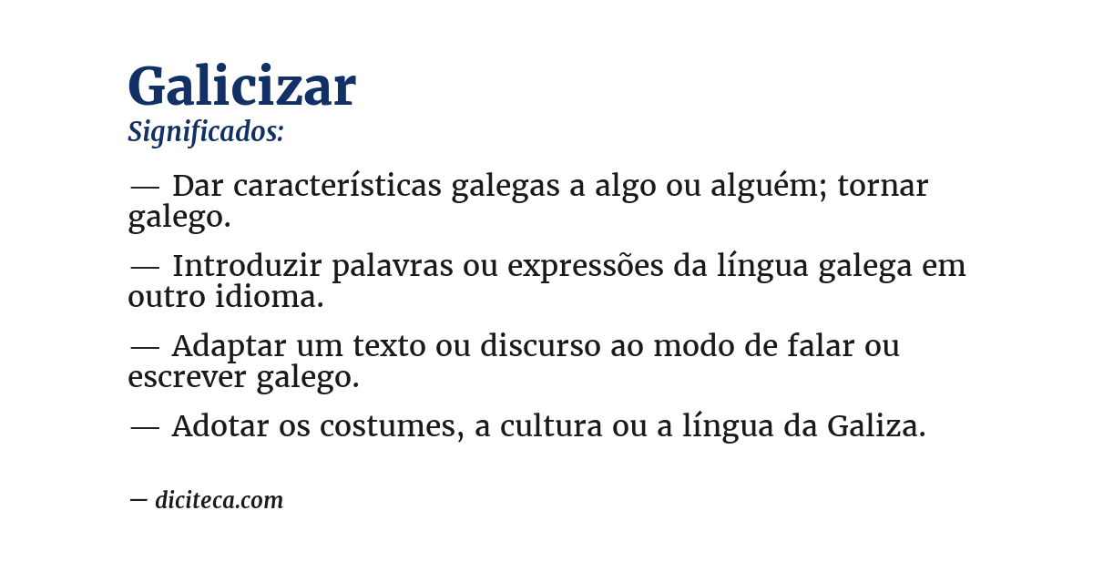 Significado de galicizar