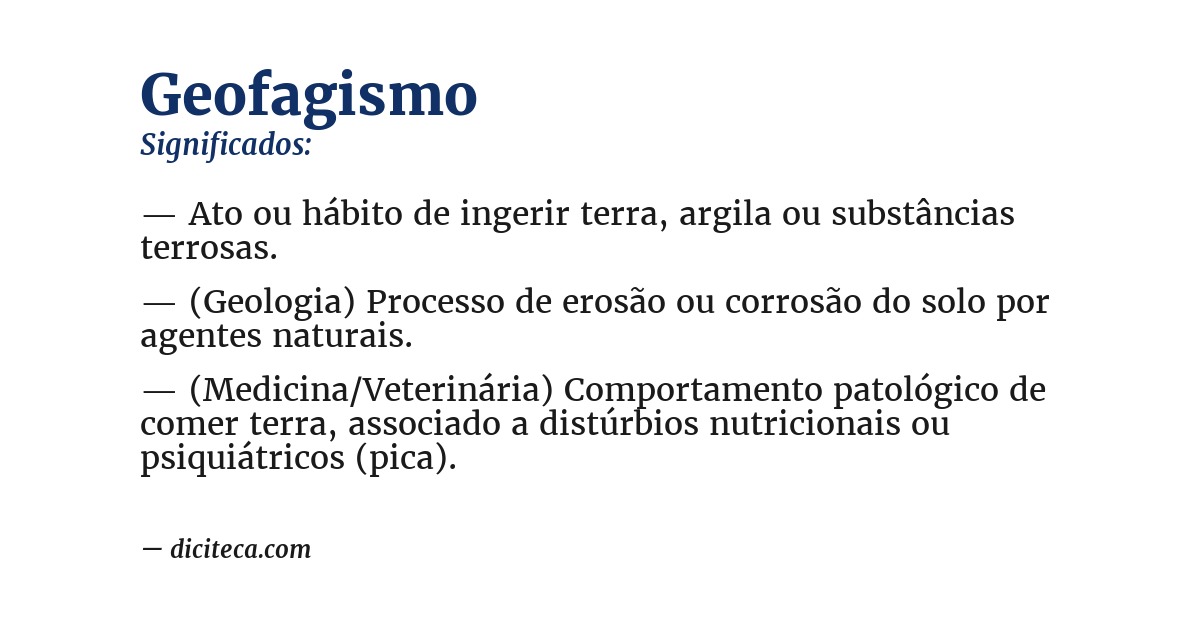 Significado de geofagismo