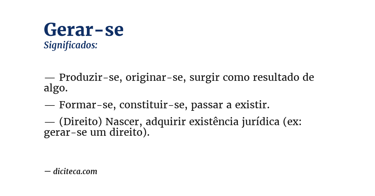Significado de gerar-se
