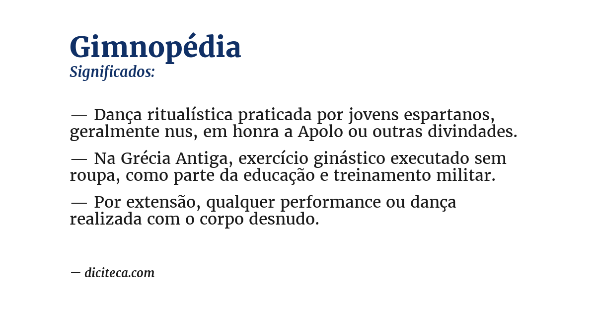 Significado de gimnopédia