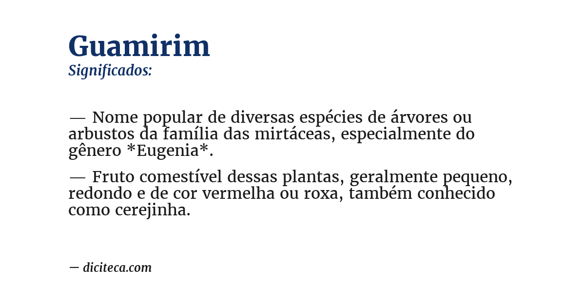 Significado de guamirim