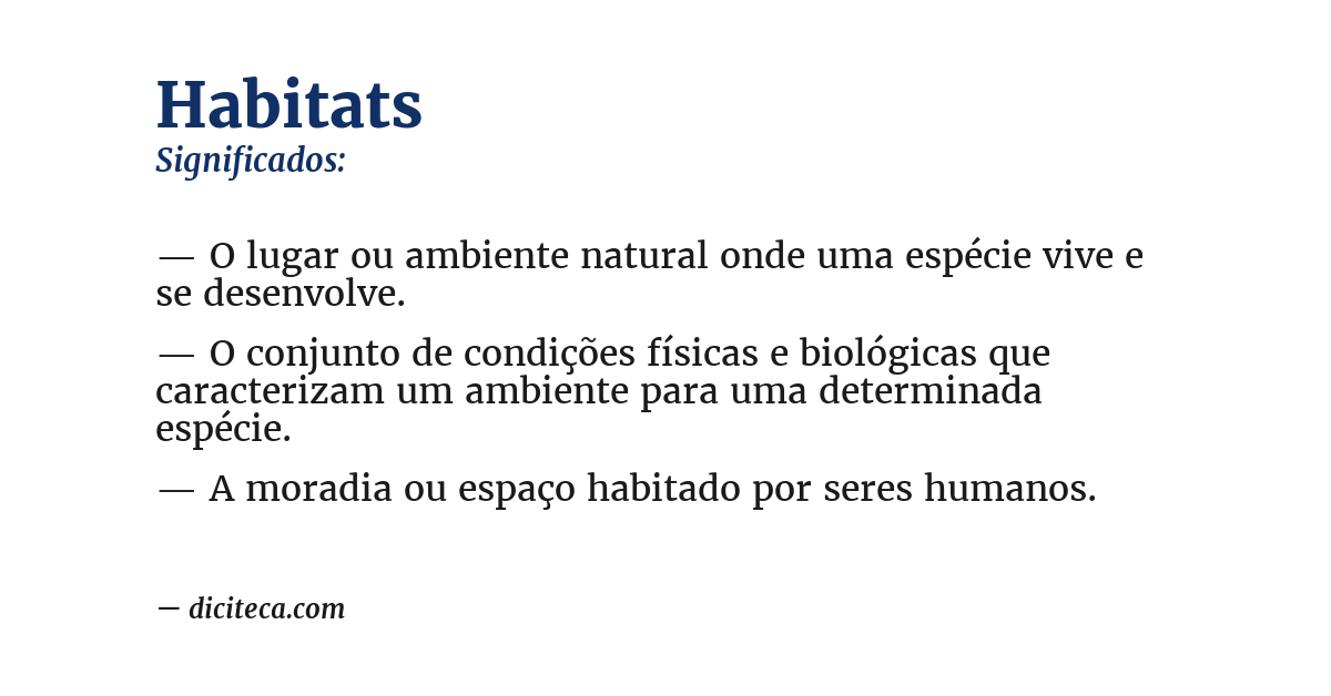 Significado de habitats