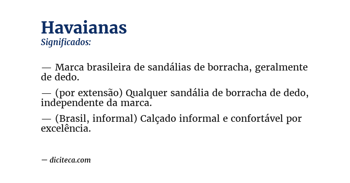 Significado de havaianas