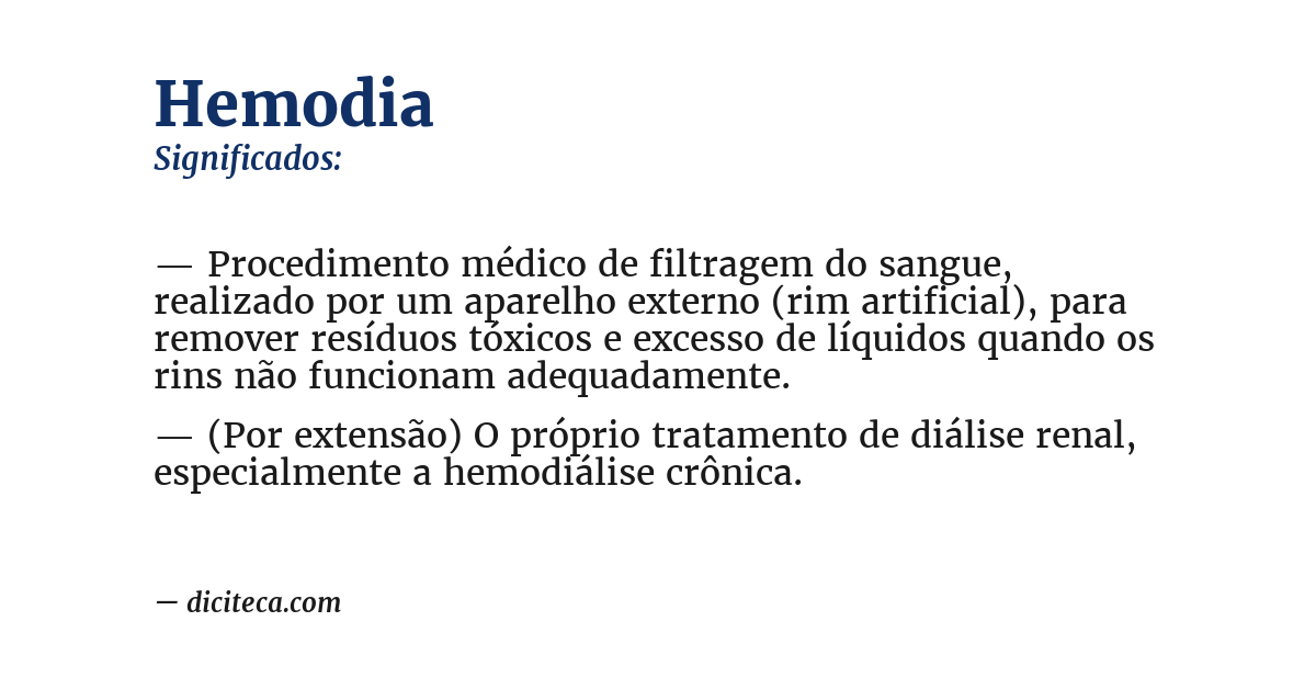 Significado de hemodia
