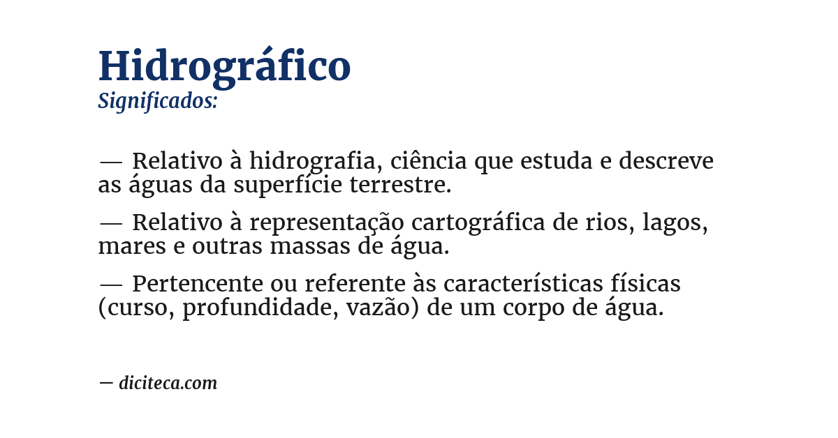 Significado de hidrográfico