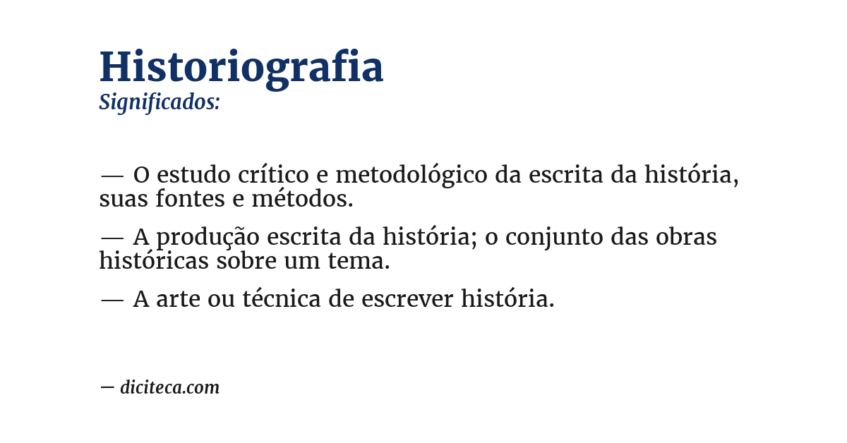 Significado de historiografia