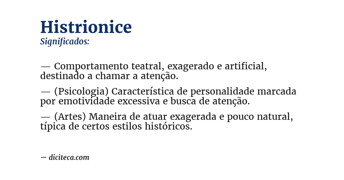 Significado de histrionice
