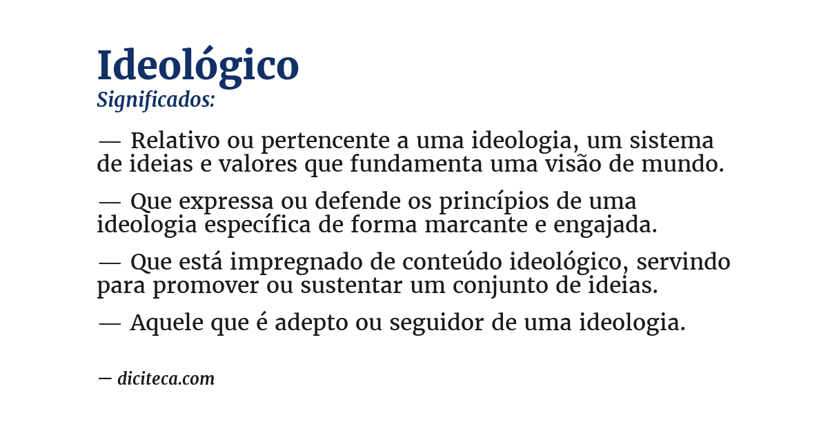 Significado de ideológico