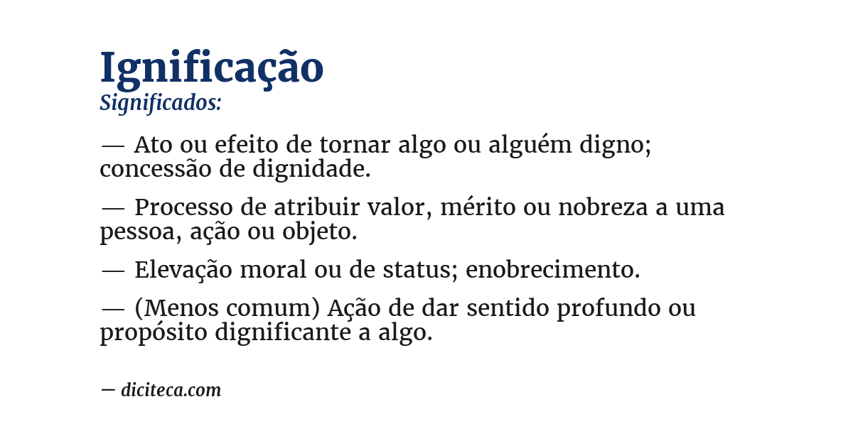 Significado de ignificação