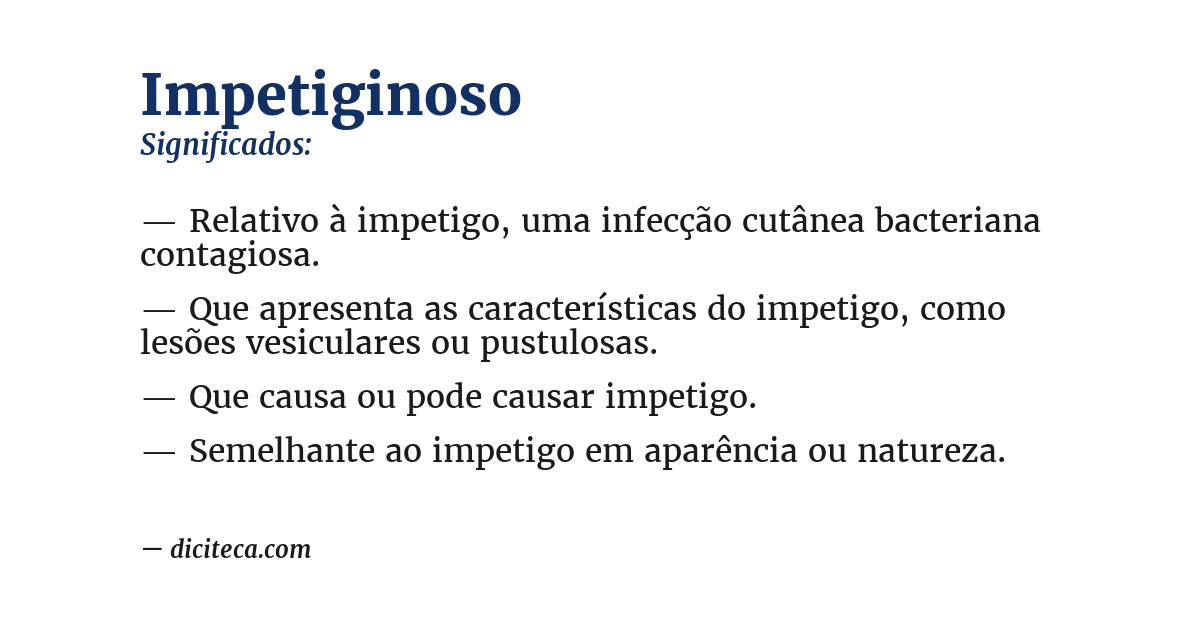 Significado de impetiginoso