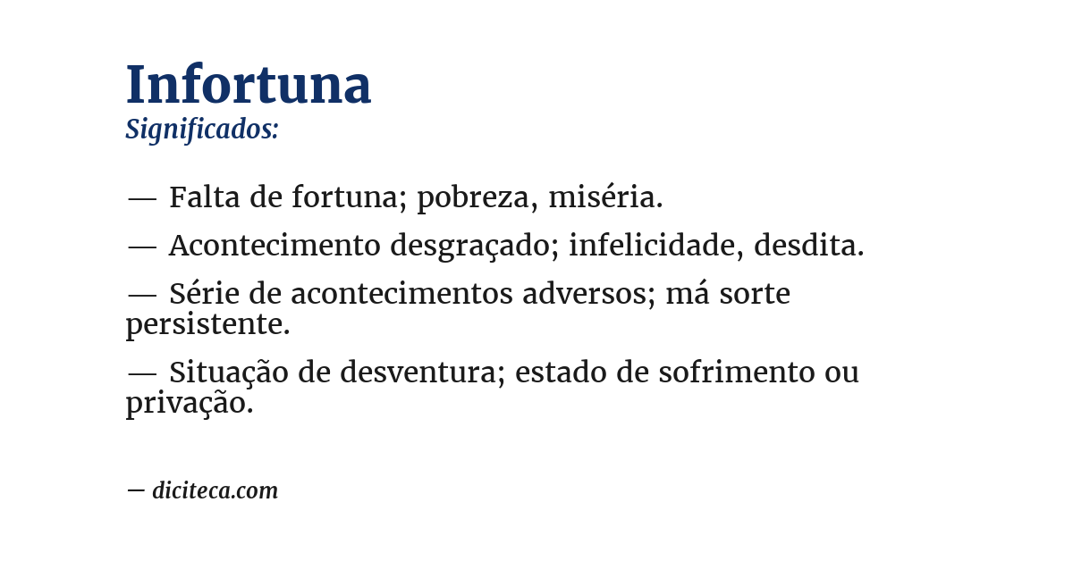 Significado de infortuna