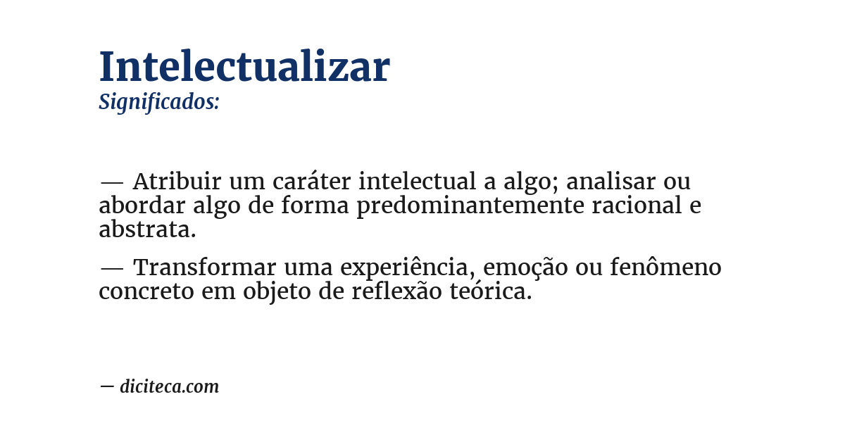 Significado de intelectualizar