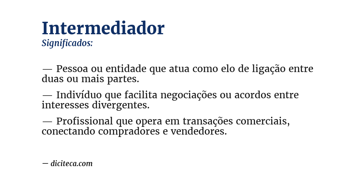 Significado de intermediador