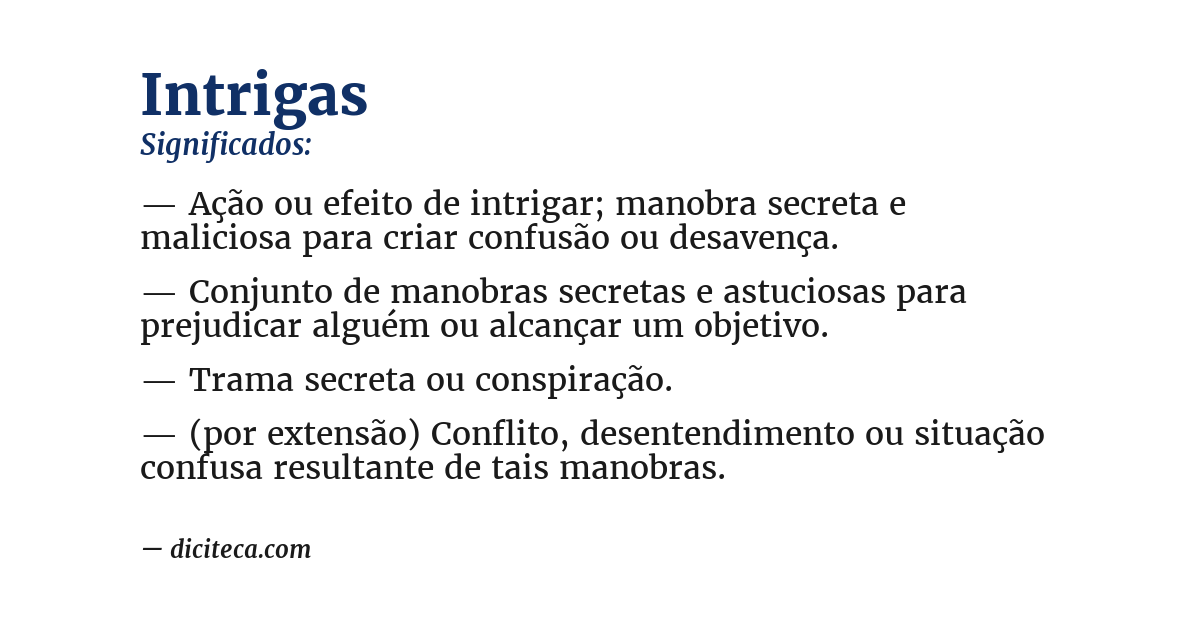 Significado de intrigas