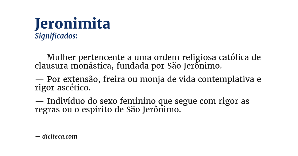 Significado de jeronimita