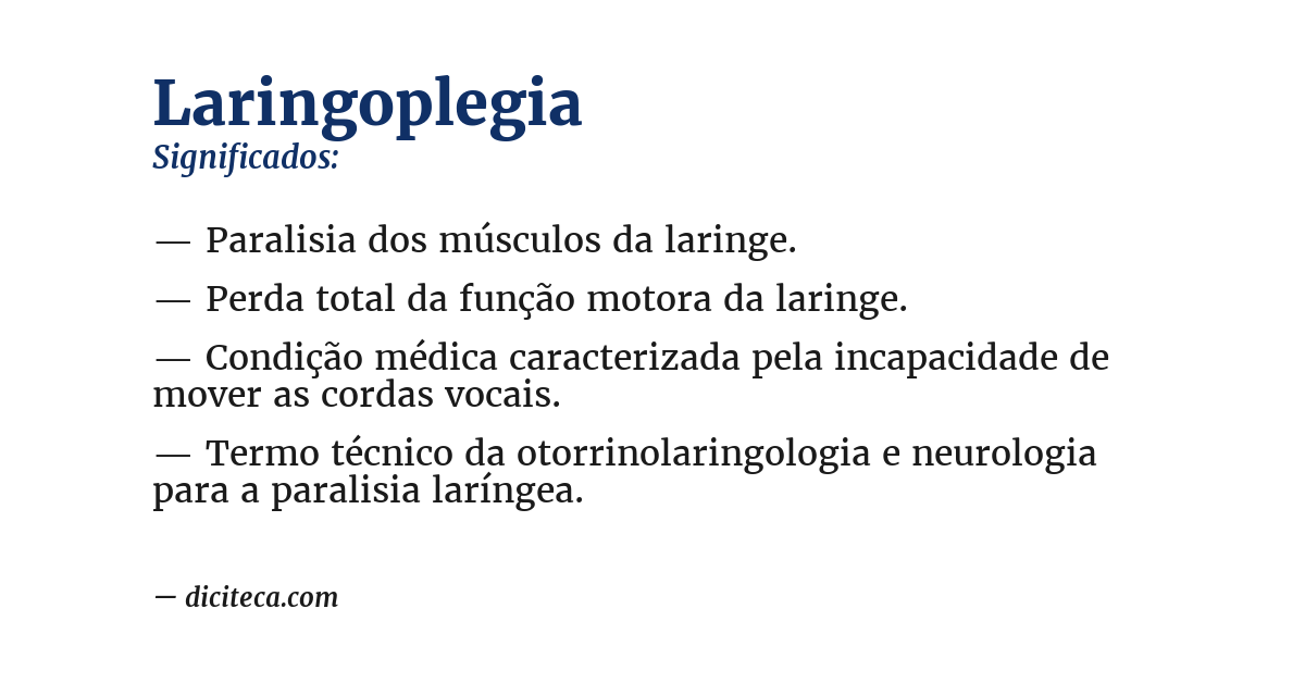 Significado de laringoplegia