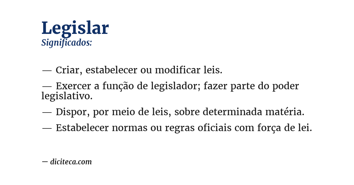 Significado de legislar
