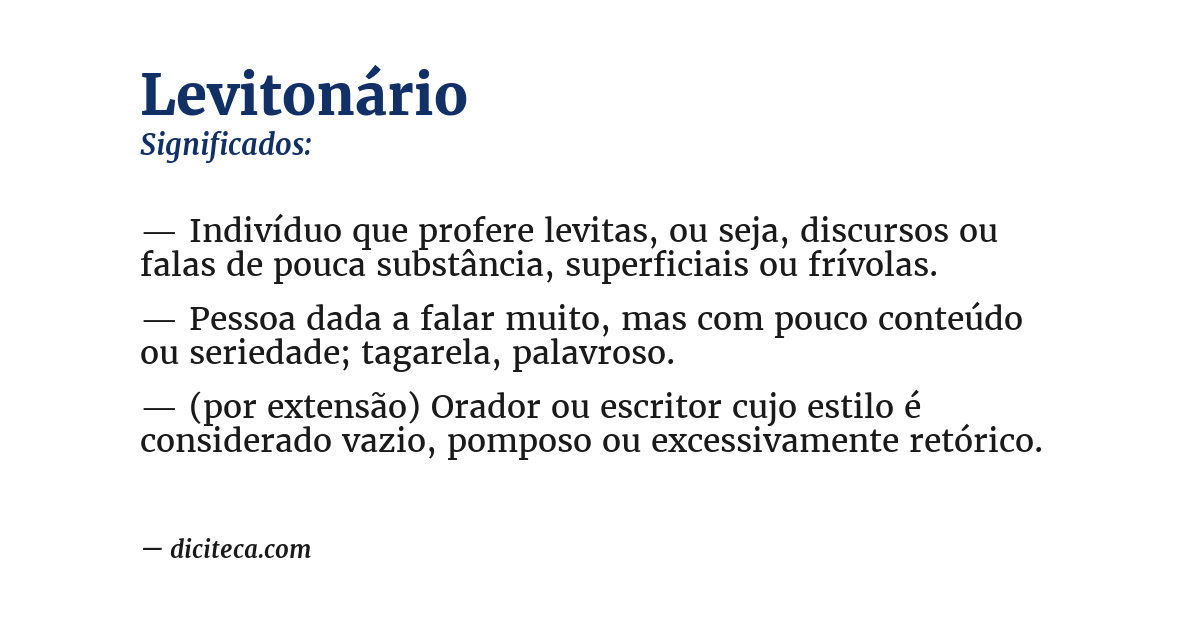 Significado de levitonário