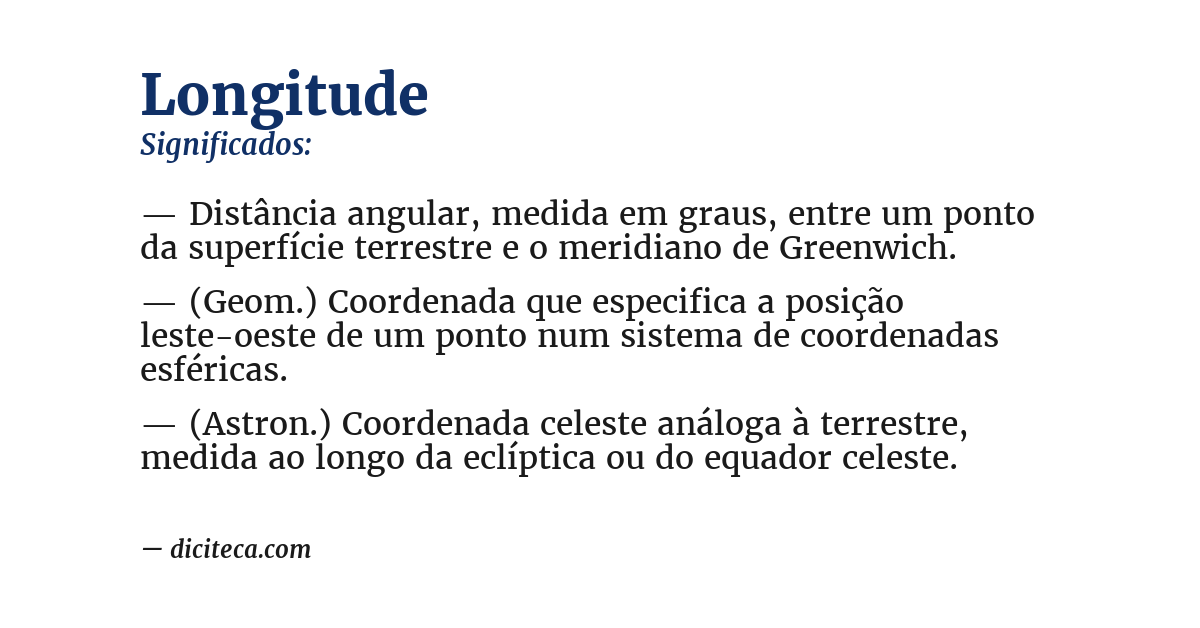 Significado de longitude