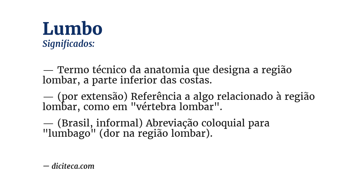 Significado de lumbo