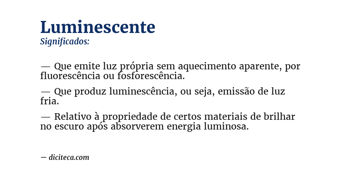 Significado de luminescente