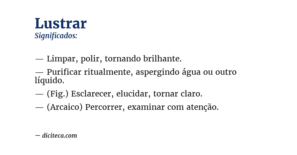 Significado de lustrar