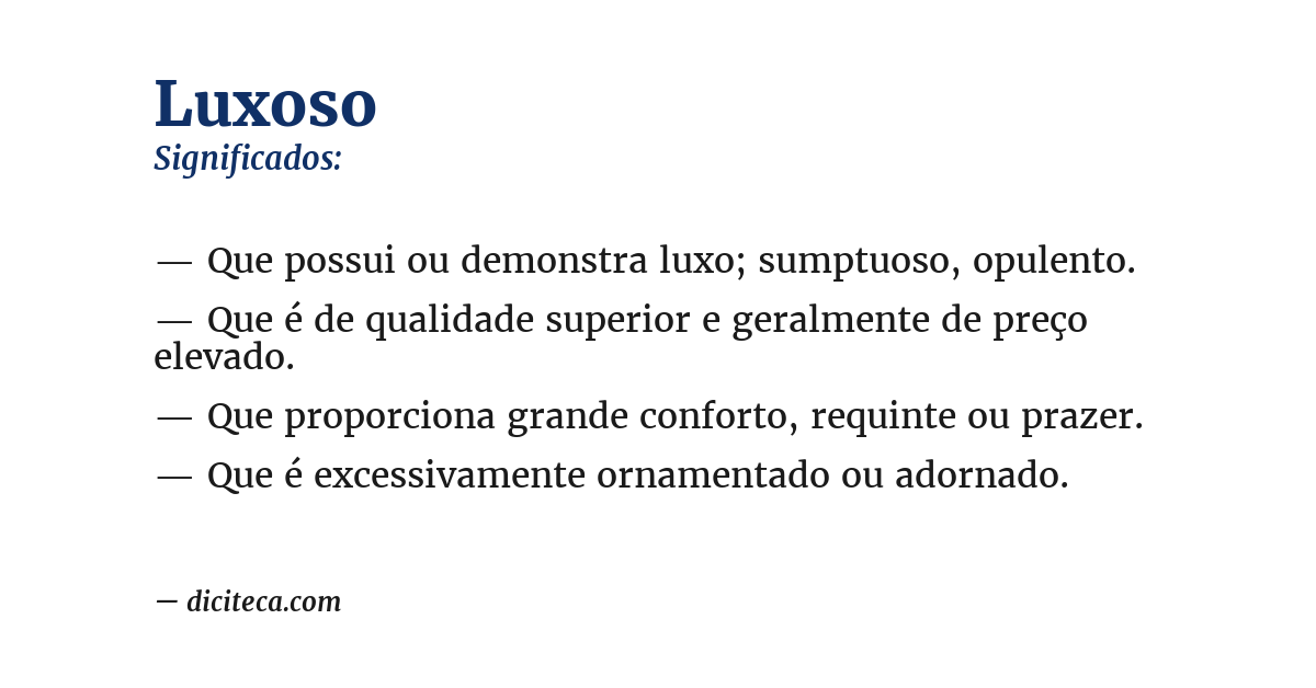 Significado de luxoso