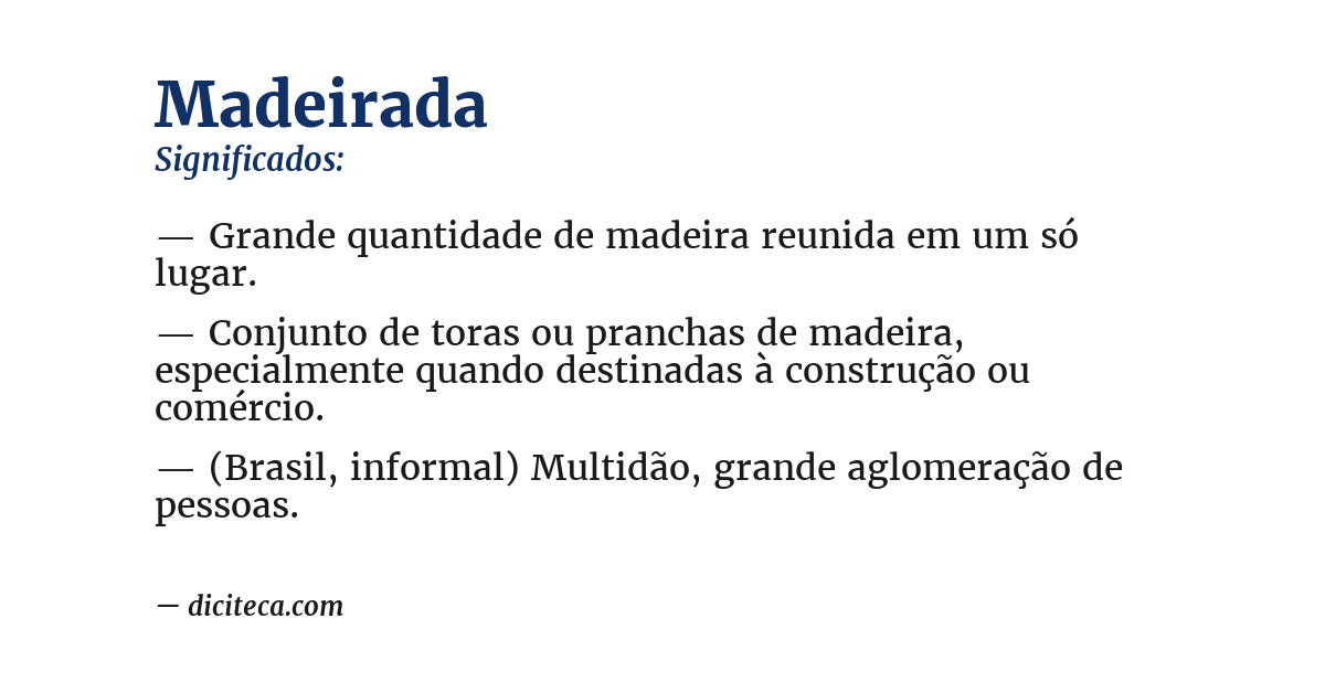 Significado de madeirada