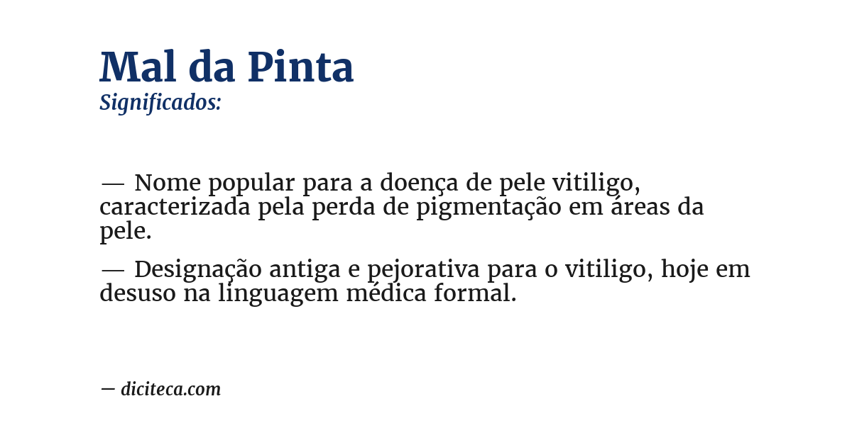 Significado de mal da pinta