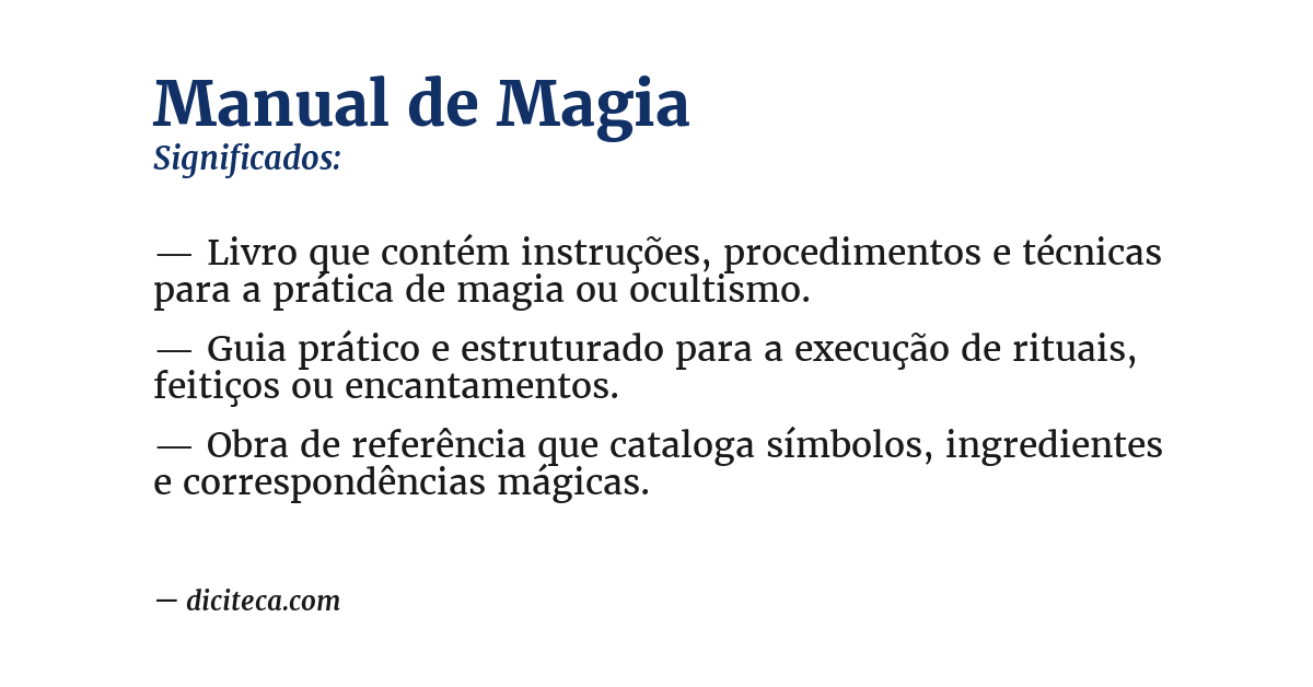 Significado de manual de magia