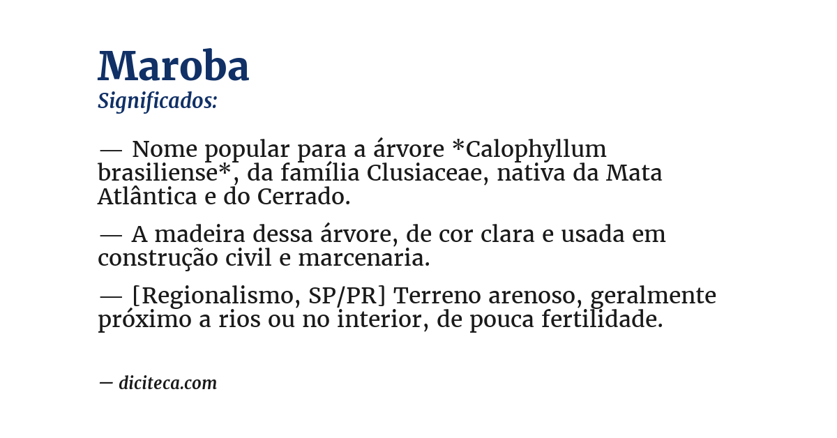 Significado de maroba