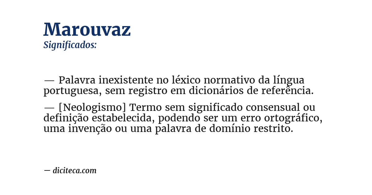 Significado de marouvaz