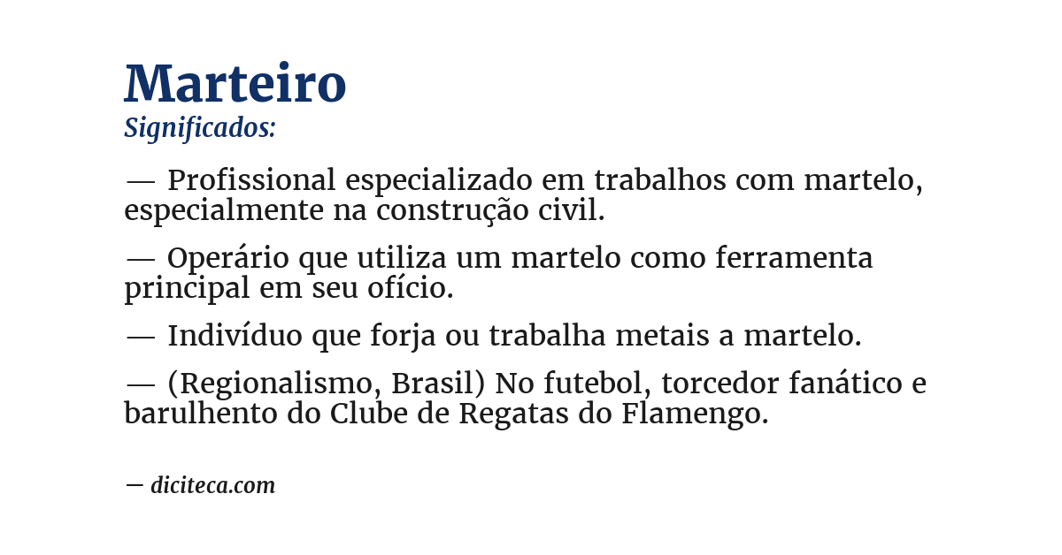 Significado de marteiro