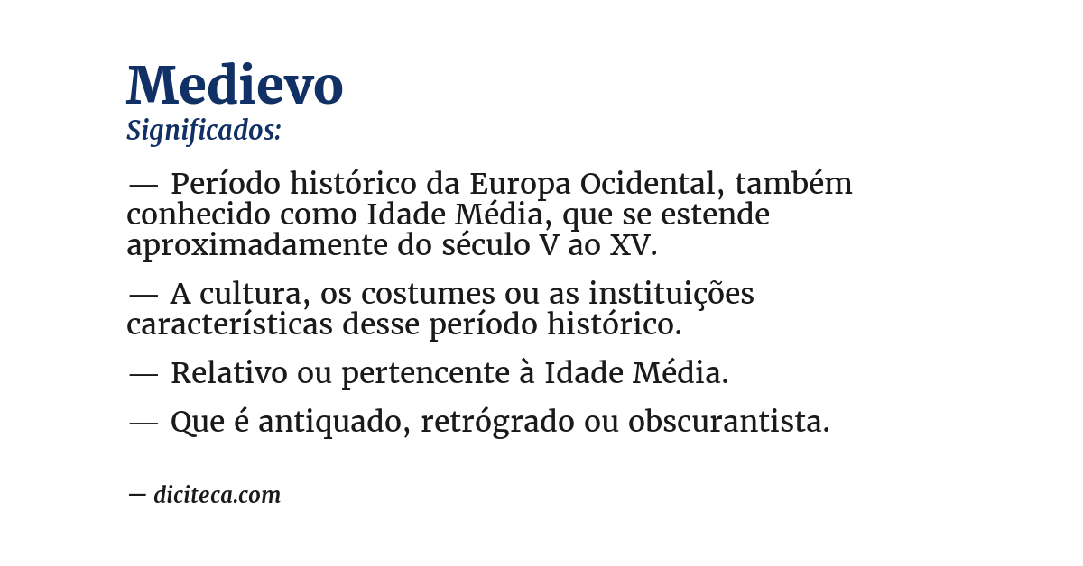 Significado de medievo