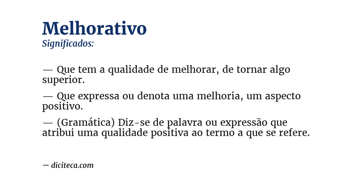 Significado de melhorativo