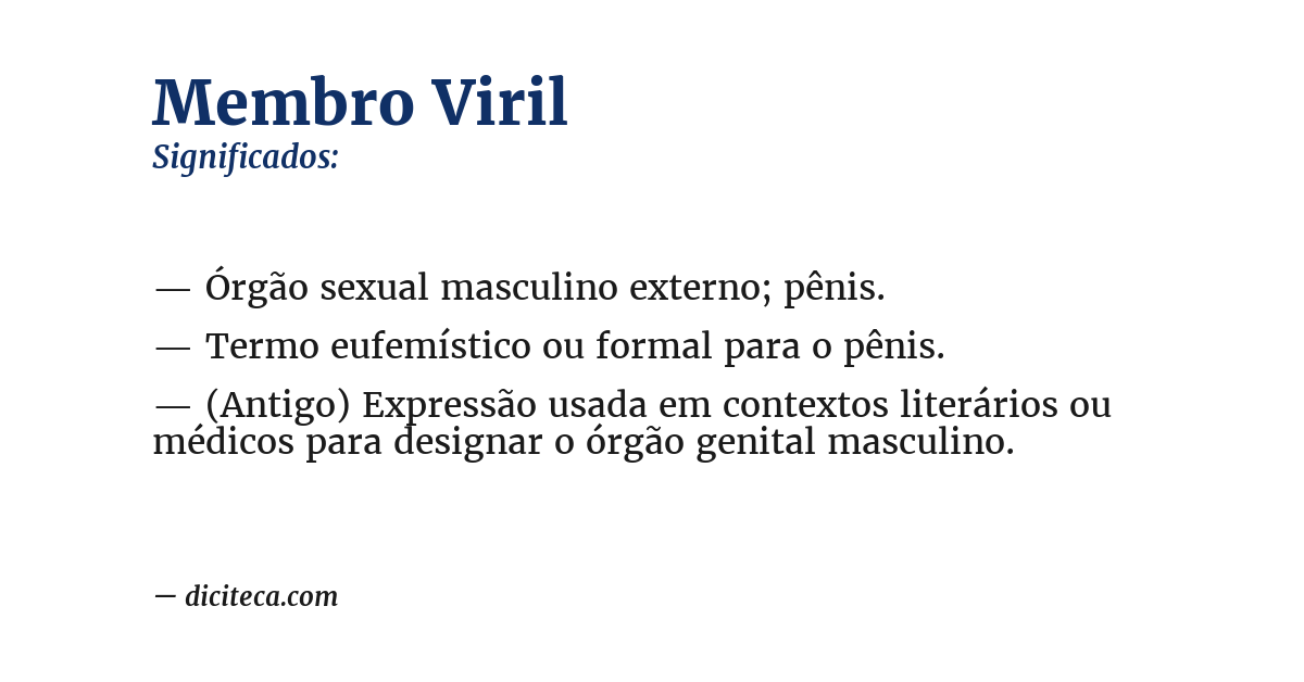 Significado de membro viril