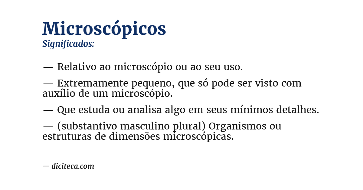 Significado de microscópicos