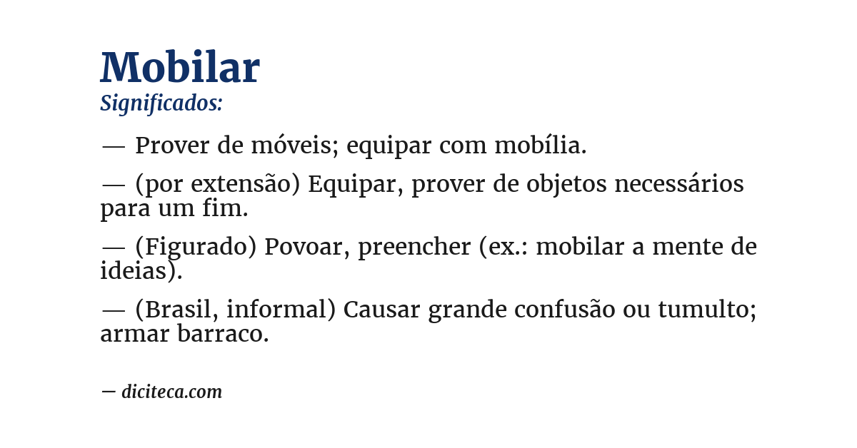 Significado de mobilar